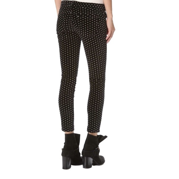Free People Velvet Skinny Pants Polka Dot Cropped - Picture 2 of 10